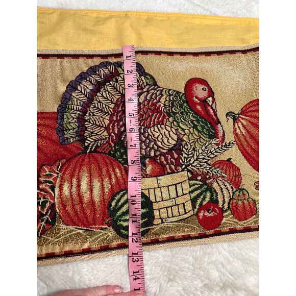 Thanksgiving Turkey & Pumpkin Table Runner 70" Long - Picture 5 of 5
